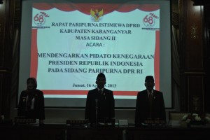 Sidang Paripurna Istimewa mendengarkan Pidato Kenegaraan Presiden Republik Indonesia