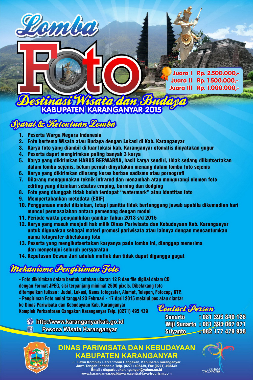 Lomba Foto Destinasi Wisata dan Daya Tarik Wisata Kabupaten Karanganyar Tahun 2015
