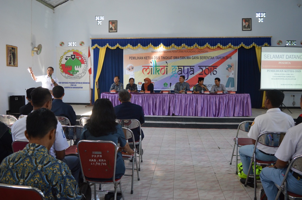 “ Pemilihan Ketua OSIS Serentak Bagi SMA/SMK/MA  se Kabupaten Karanganyar Tahun 2016“