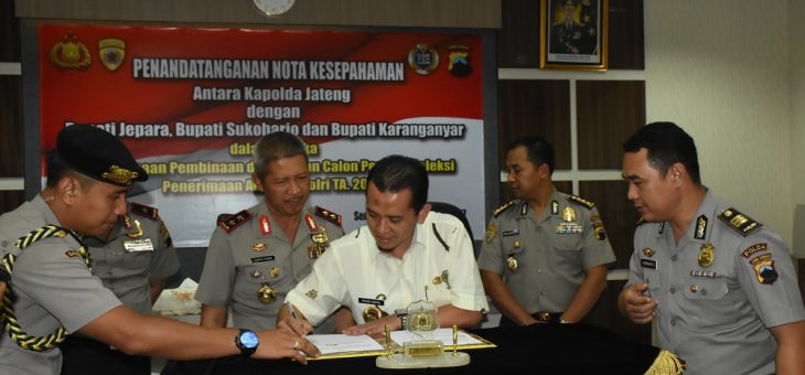 Bupati Teken MOU Dengan Polda Jateng Cari Calon Polisi Berbakat