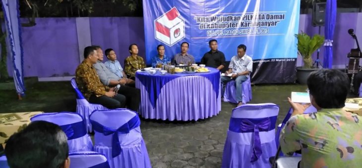 Sambung rasa di Radio Swiba dengan topik “Kita Wujudkan Pilkada Damai di Kabupaten Karanganyar”