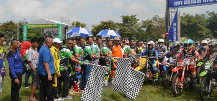 HUT KOREM 074/WARASTRATAMA ke 52 GELAR TRABAS BARENG KOMUNITAS MOTOR TRAIL