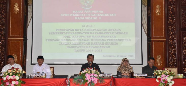 Rapat Paripurna Penetapan Nota Kesepakatan Tentang Rencana Awal RPJMD