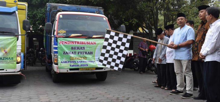 Pendistribusian beras zakat BAZNAS Kabupaten Karanganyar