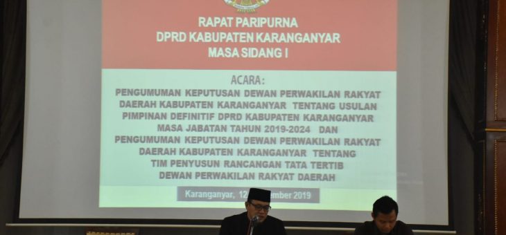 Rapat Paripurna DPRD Kabupaten Karanganyar Masa Sidang I