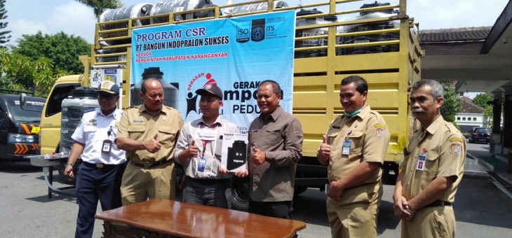 Pencegahan dini Covid-19, PT. Bangun Indopralon Sukses sumbangkan 30 Unit tangki air kepada Pemkab Karanganyar