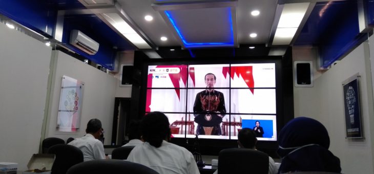 Aksi Nasional Pencegahan Korupsi Secara virtual Dilaksanakan Di Ruang SIC Diskominfo Karanganyar