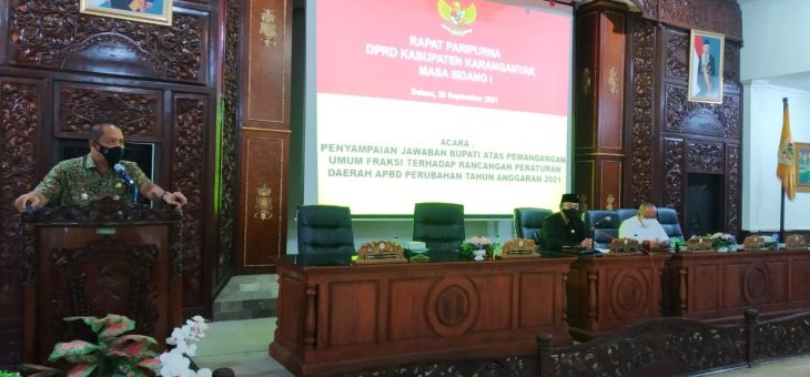 Tanggapan Bupati terhadap Pemandangan Umum Fraksi Mengenai Rancangan Perubahan APBD