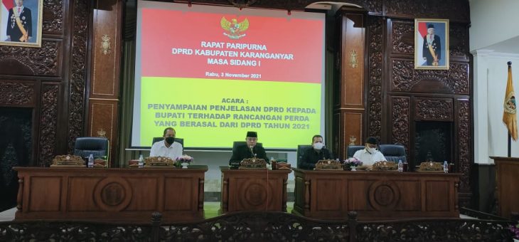 Rapat Paripurna Penyampaian Penjelasan Tiga Rancangan Perda yang Berasal dari DPRD