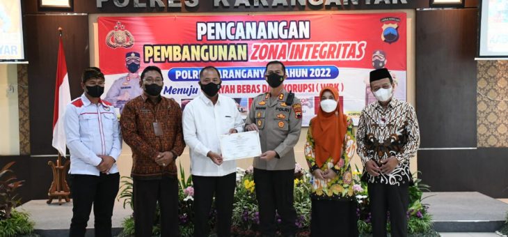 Pencanangan Pembangunan Zona Integritas Polres Karanganyar Menuju Wilayah Bebas Korupsi 2022