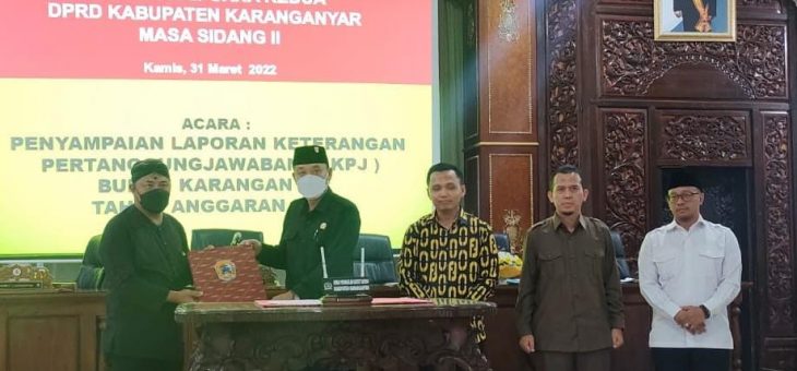 DPRD Karanganyar Gelar Rapat Paripurna Penyampaian Laporan Keterangan Pertanggungjawaban Bupati Karanganyar