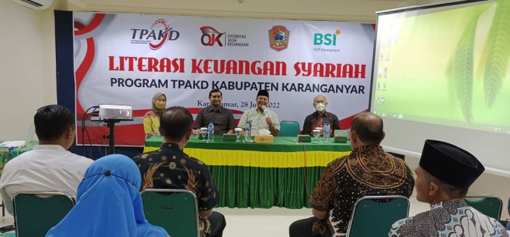 Literasi Keuangan Syariah, Program TPAKD Kabupaten Karanganyar