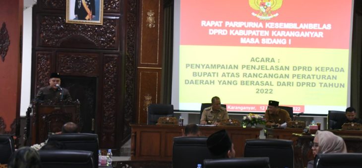 Raperda Tentang Fasilitasi Pengembangan Pesantren dan Raperda Kabupaten Karanganyar Tentang Penanggulangan Pengemis dan Gelandangan