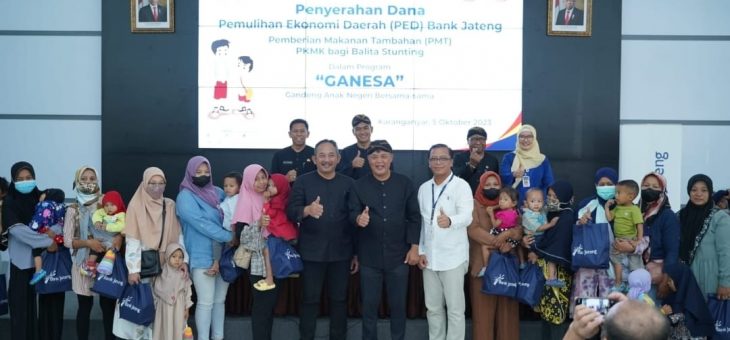 BANTU MENGENTASKAN STUNTING DI WILAYAH KARANGANYAR, BANK JATENG BERIKAN  SUPLEMEN DAN MAKANAN GIZI