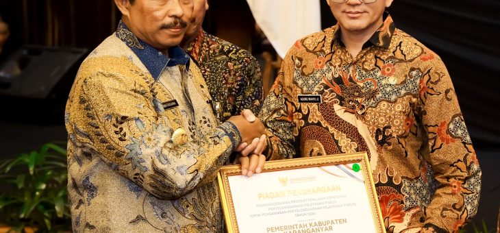 Pemerintah Kabupaten Karanganyar Raih Penghargaan Kepatuhan Penyelenggaraan Pelayanan Publik dari Ombudsman