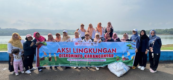 Peringati HUT Ke-80 Ri, Diskominfo Giatkan Aksi Lingkungan Saber Sampah  Di Kawasan Waduk Delingan