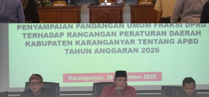 DPRD Karanganyar Gelar Rapat Paripurna ke-14: Fraksi-Fraksi Sampaikan Pandangan Umum atas Raperda APBD 2026