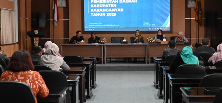 Pemerintah Kabupaten Karanganyar Gelar Rapat Koordinasi Evaluasi Penilaian Maladministrasi Pelayanan Publik Tahun 2025 Bersama Perwakilan Ombudsman Republik Indonesia Provinsi Jawa Tengah
