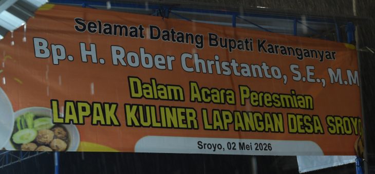 Bupati Karanganyar Resmikan Lapak Kuliner Desa Sroyo, Dorong PAD dan Ekonomi Warga